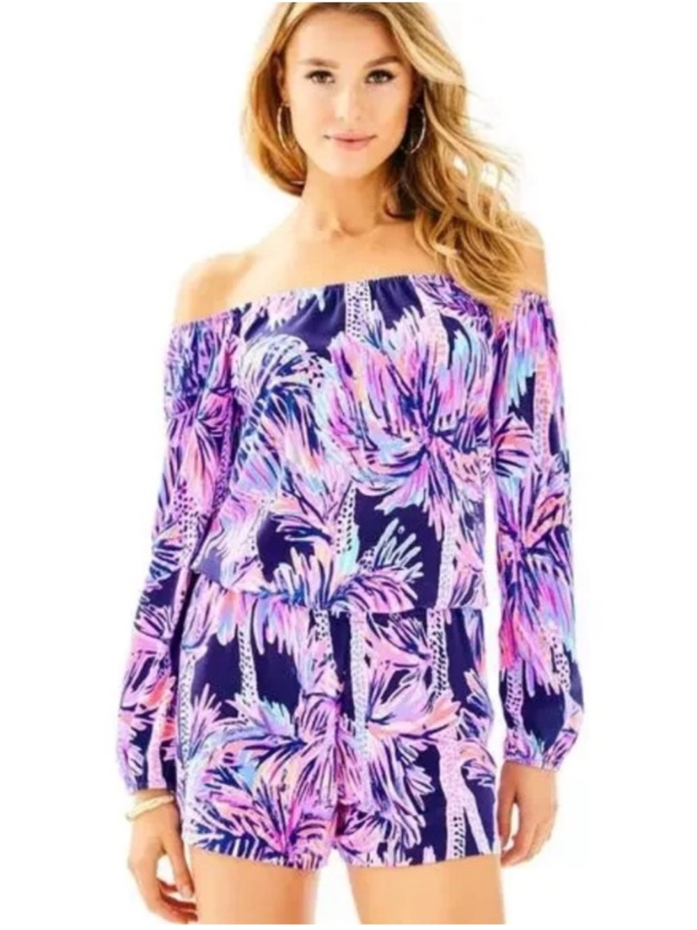 Lilly Pulitzer Lana Romper in Palms Up Pattern